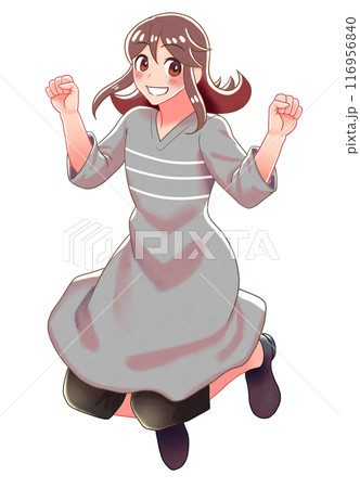 ジャンプする女の子のイラスト 116956840