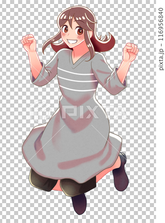 ジャンプする女の子のイラスト 116956840