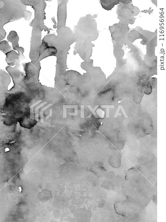 モノクロの水彩テクスチャ背景 モノクロの水彩テクスチャ背景 116956964