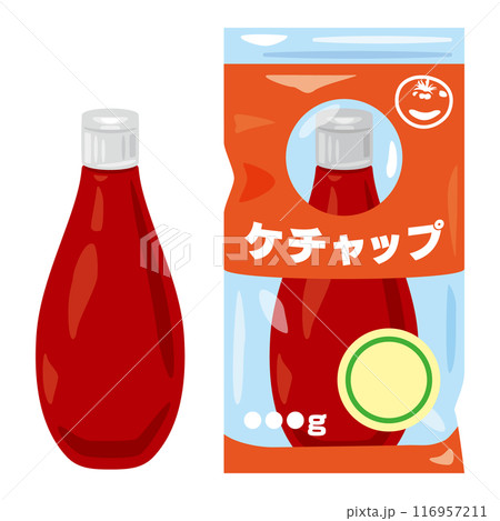 チューブ容器に入った市販のトマトケチャップ 116957211