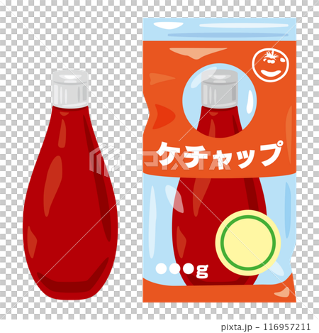 チューブ容器に入った市販のトマトケチャップ 116957211