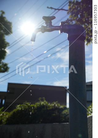 真夏の太陽と水分補給 真夏の太陽と水分補給 116957303