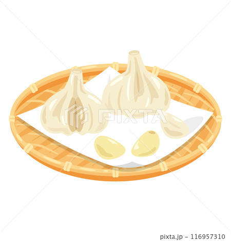 ザルに盛られた生にんにく 116957310