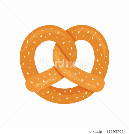 Bavarian pretzel isolated on white background 116957934