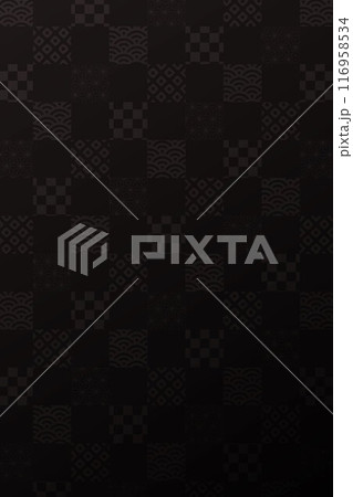 和柄の背景 黒 116958534