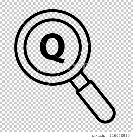 虫眼鏡とクエスチョンのアイコン。 116958959