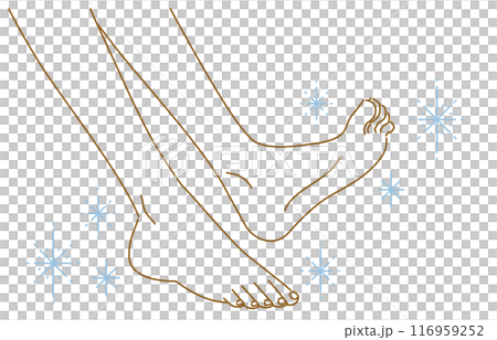 Illustration of a beautiful woman's feet (cure athlete's foot, corns, and calluses) 116959252