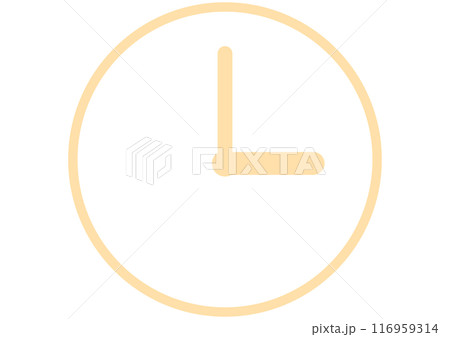 黄色いシンプルな時計アイコン 116959314