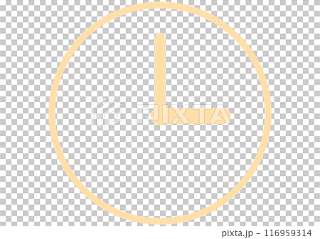 黄色いシンプルな時計アイコン 116959314