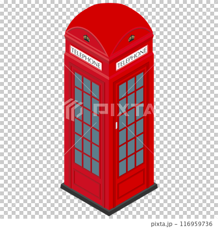 等距插圖:英國電話亭 等距插圖:英國電話亭 116959736