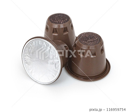 Espresso coffee capsules isolated 116959754