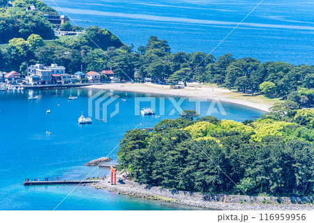 伊豆のくちばし御浜岬 駿河湾の海流によりできた砂嘴(さし)小石のビーチ アカウミガメが産卵 伊豆のくちばし御浜岬 駿河湾の海流によりできた砂嘴(さし)小石のビーチ アカウミガメが産卵 116959956