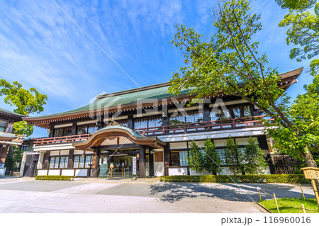 日本の寒川都市景観　相模國一之宮 寒川神社・社務所や横浜緋桜。緑が多い＝令和6年7月21日 116960016