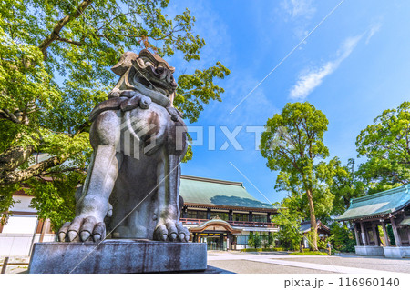 日本の寒川都市景観　相模國一之宮 寒川神社・社務所や納札殿,。緑が多い＝令和6年7月21日 116960140