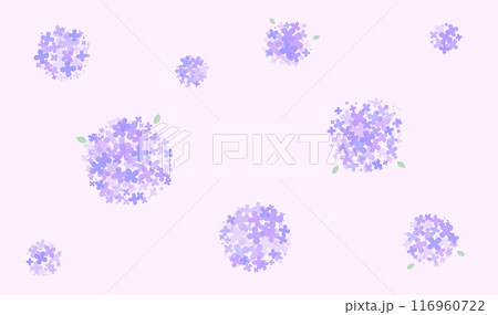 あじさいの花のベクターパターン背景 あじさいの花のベクターパターン背景 116960722