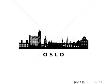 Vector Oslo skyline. Travel Oslo famous landmarks. Business and tourism concept for presentation, banner, web site. Vector Oslo skyline. Travel Oslo famous landmarks. Business and tourism concept for presentation, banner, web site. 116961416