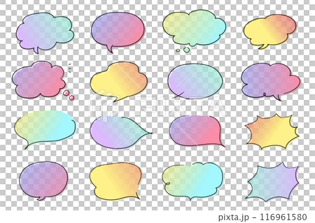 彩色語音氣泡_細線_粉彩漸變 彩色語音氣泡_細線_粉彩漸變 116961580