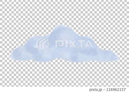 Blue cloud. Marker illustration in watercolor style. Isolated hand drawn picture with sky elements. Cartoon children's clipart for prints, packaging, clothes, greeting cards, kids bedroom, fabric 116962157