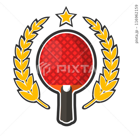 Table Tennis Trophy Badge vector Table Tennis Trophy Badge vector 116962159