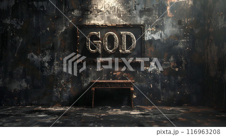 GODと書かれたボードと部屋 GODと書かれたボードと部屋 116963208