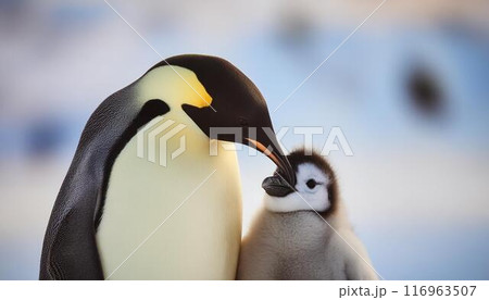 白い世界のアデリーペンギン 116963507