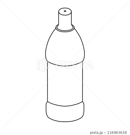 キッチンブリーチなどのプラスチックボトルの線画 キッチンブリーチなどのプラスチックボトルの線画 116963638