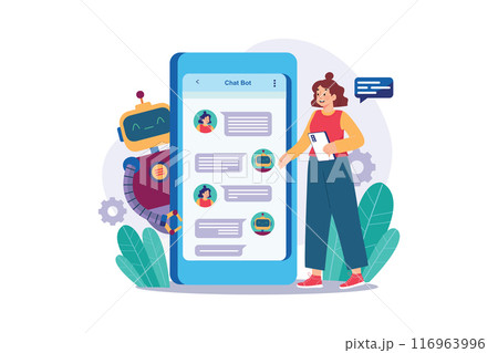 Auto Chat Illustration concept. A flat illustration isolated on white background 116963996