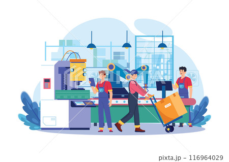 Factory production Illustration concept on white background Factory production Illustration concept on white background 116964029
