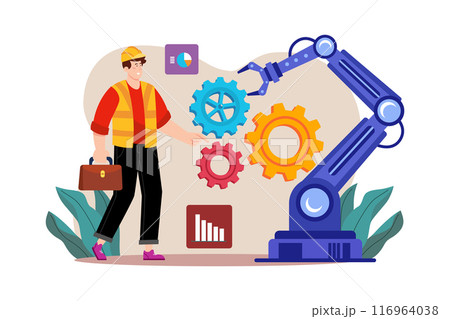 Gadget Production Automation Illustration concept on white background Gadget Production Automation Illustration concept on white background 116964038