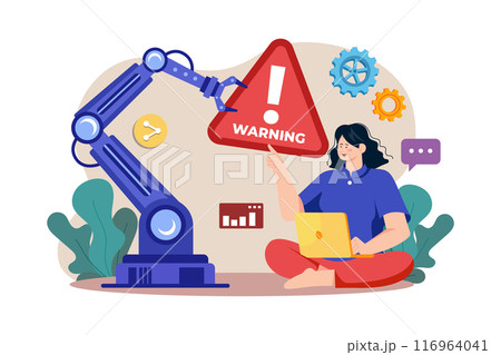 Automatic machine giving warning Illustration concept on white background 116964041