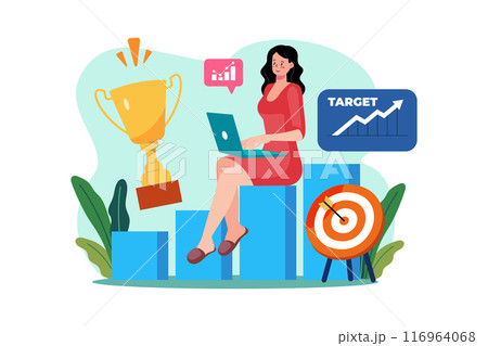 Business career growth Illustration concept on white background 116964068
