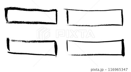 背景　手書き　抽象　あしらい　黒　線　四角　図形 116965347