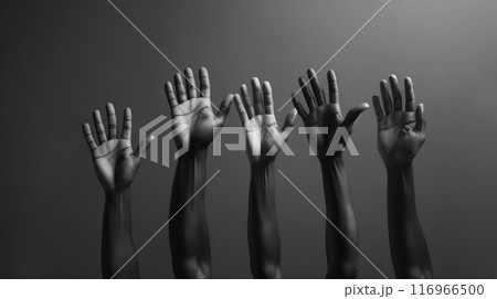 A group of hands reaching up into the airのイラスト素材 [116966500] - PIXTA