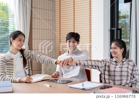 Group of Diverse Students Collaborationg and Study Together in a Modern Classroom Setting Group of Diverse Students Collaborationg and Study Together in a Modern Classroom Setting 116966778
