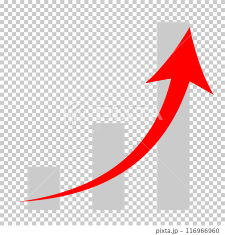 帶有代表上升的箭頭的條形圖插圖 帶有代表上升的箭頭的條形圖插圖 116966960
