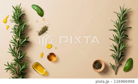 Rosemary background cream beige 116966998