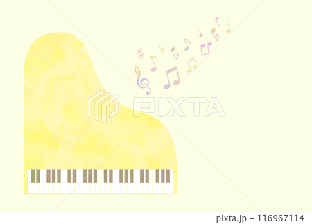 黄色のピアノ　背景イラスト 116967114