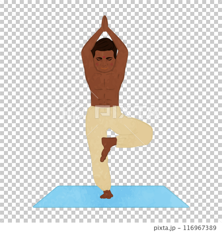 Yoga male_tree pose Yoga male_tree pose 116967389