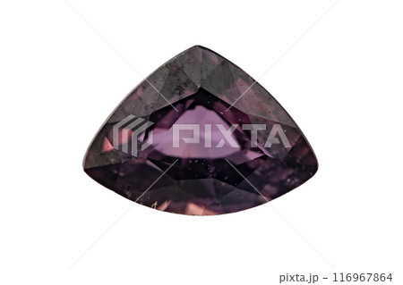 natural purple sapphire gem on the isolated white background natural purple sapphire gem on the isolated white background 116967864