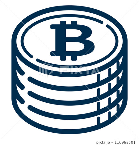 ビットコインを積み上げたアイコンイラスト ビットコインを積み上げたアイコンイラスト 116968501