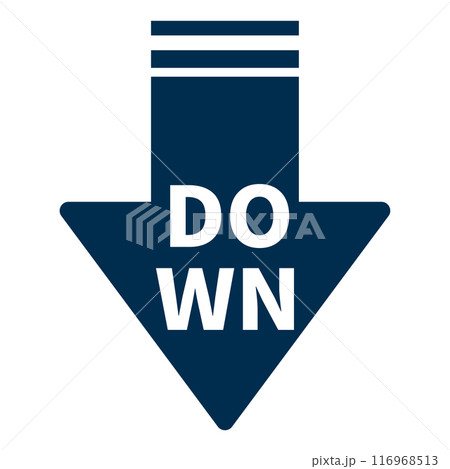 下降をイメージした下向き矢印のアイコンイラスト 116968513