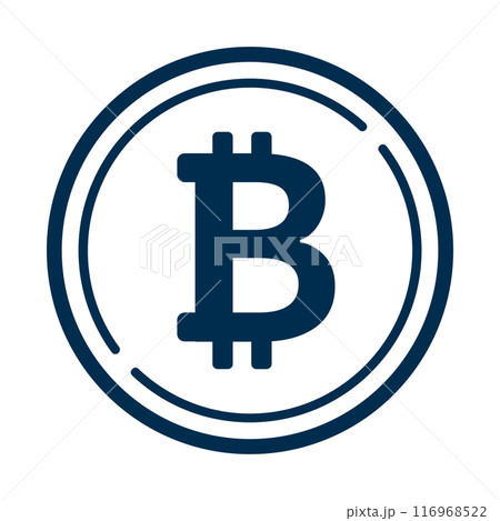 ビットコインのシンプルなアイコンイラスト 116968522