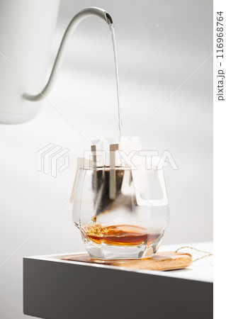 Drip Bag brews Coffee meticulously. 116968764