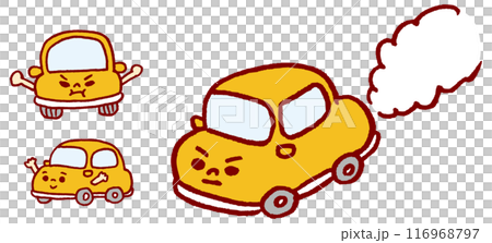 黃色小可愛圓形汽車人物素材 116968797