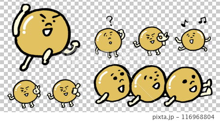 圓潤可愛的大豆人物素材,光澤光滑,呈棕色 圓潤可愛的大豆人物素材,光澤光滑,呈棕色 116968804