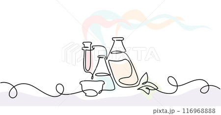 Chemistry and physics laboratory equipment education concept. Corner frame. 116968888