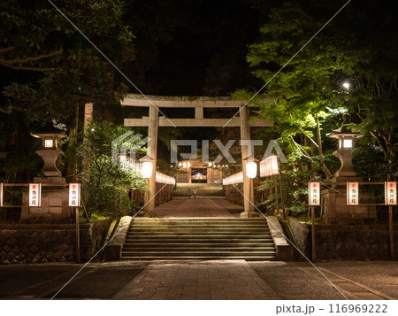 弥彦燈籠まつりの彌彦神社 二の鳥居 弥彦燈籠まつりの彌彦神社 二の鳥居 116969222