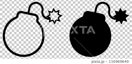 黑色的炸彈圖標 116969649