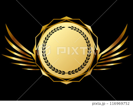 羽のエンブレム　ゴールド 116969752