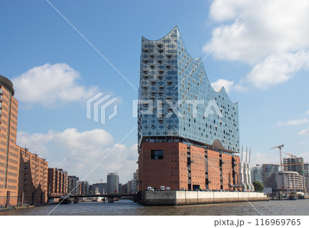 Modern building of Elbphilharmonie, a concert hall in the Hafen City. Hamburg, Germany 116969765
